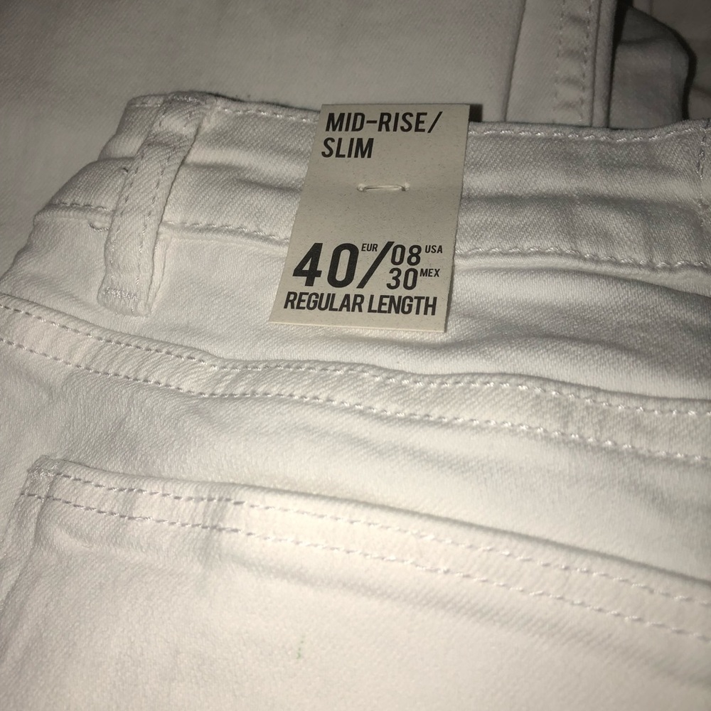 Zara Midrise WHITE Jeans regular length - 40
